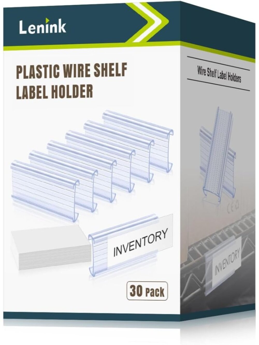 30Pcs Wire Shelf Label Holders,Plastic Wire Rack Label Holder,Compatible with Me